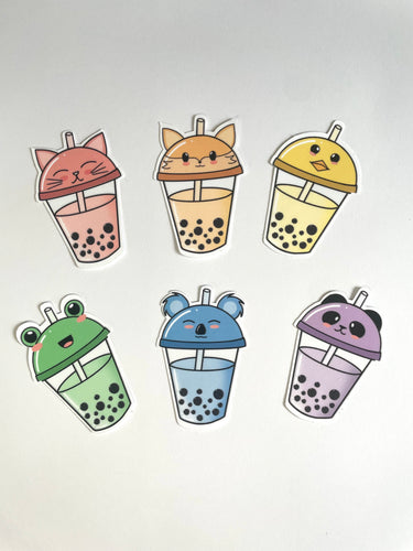 Animal Boba Sticker Set